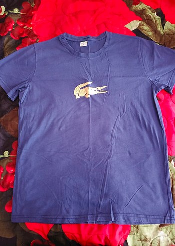 Lacoste Mavi Baskılı Kısa Kollu Tişört