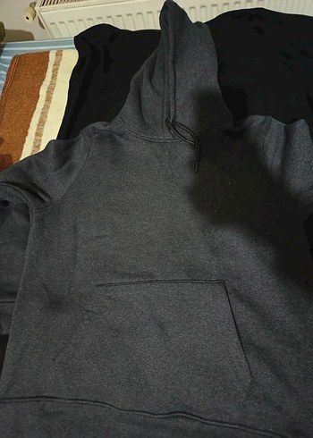 Gri Kadın-Erkek Kapüşonlu Sweatshirt