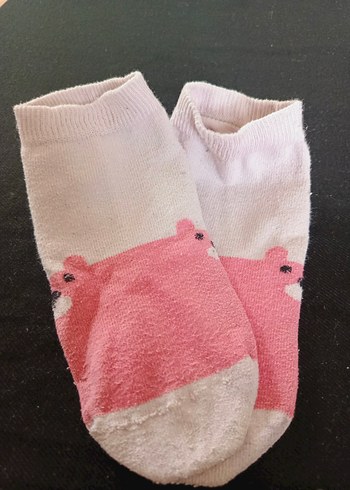 Kız Çocuk Pembe Baskılı Çorap