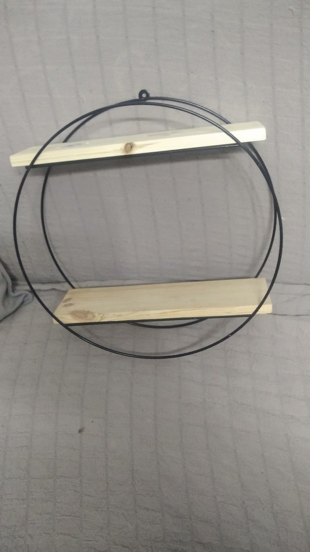 Gri Metal Çerçeveli Bej Çocuk Rafı - Görsel 3