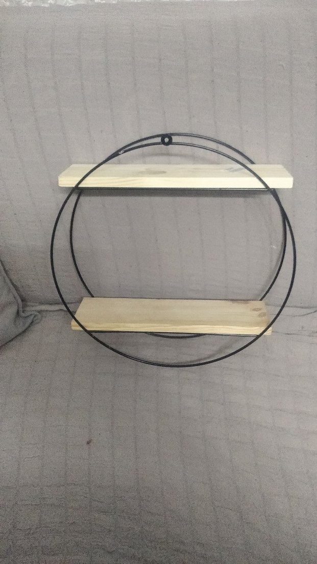 Bej Ahşap Raflı Gri Metal Çocuk Rafı - Görsel 2