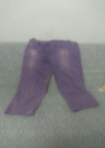 Mor Geniş Kesim Midi Kot Pantolon - Görsel 2