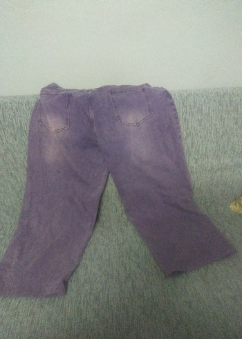 Mor Geniş Kesim Midi Kot Pantolon - Görsel 3