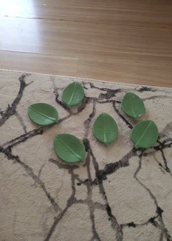 2K 6li Yesil Yaprakli Dekoratif Set