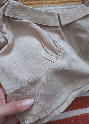 s Beden ten rengi Renk Bej crop bluz