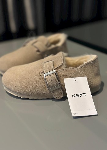 Next Bej Süet Tokalı Çocuk Ev Terliği-Babet - Görsel 2