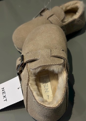 Next Bej Süet Tokalı Çocuk Ev Terliği-Babet - Görsel 4