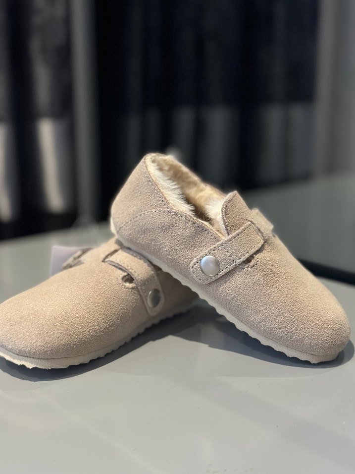 Next Bej Süet Tokalı Çocuk Ev Terliği-Babet - Görsel 5