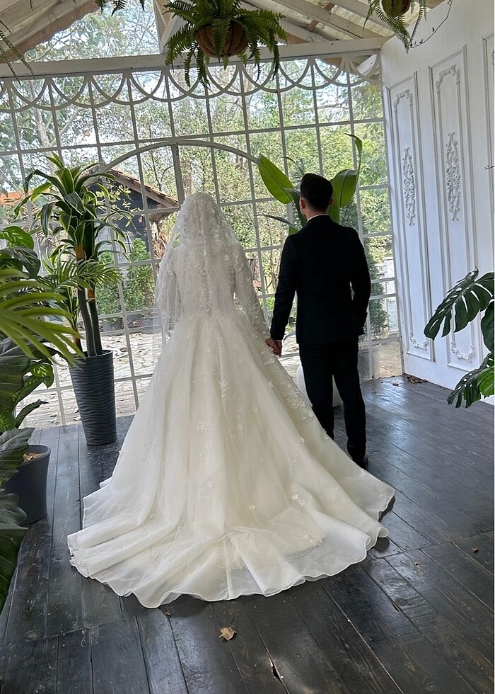 Özel dikim 38-44 beden arası ayarlı gelinlik - Görsel 3