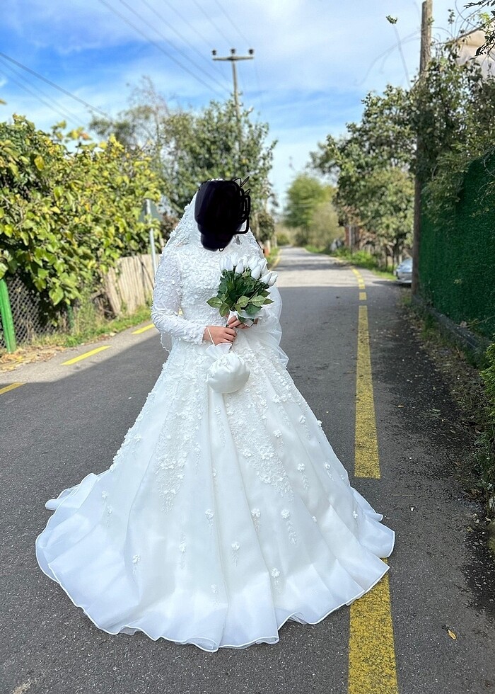 Özel dikim 38-44 beden arası ayarlı gelinlik - Görsel 2