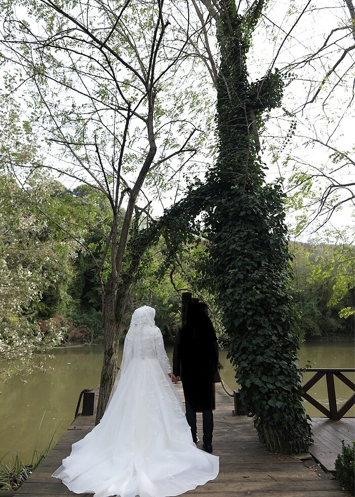 Özel dikim 38-44 beden arası ayarlı gelinlik - Görsel 4