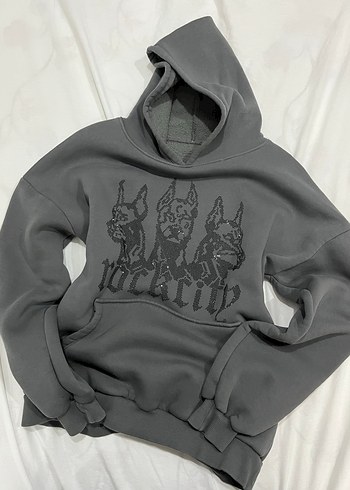 Trendyol & Milla Gri Kapüşonlu Rock City Sweatshirt