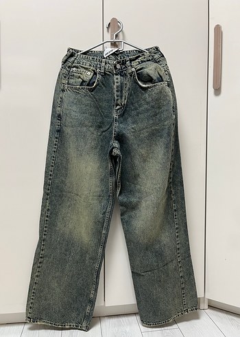 gesto yesil soluk efektli baggy pantolon