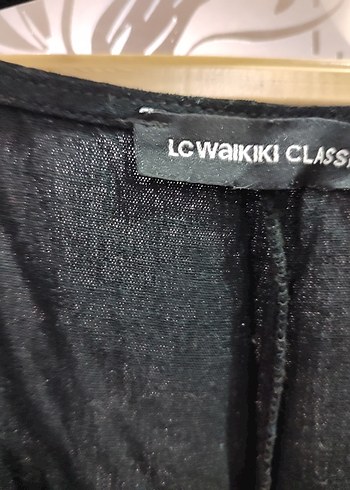 LC Waikiki Siyah V Yaka Midi Elbise