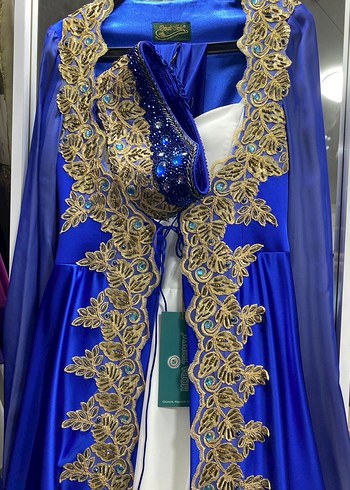 Kadın Mavi Uzun Nakışlı Bindallı - Görsel 2