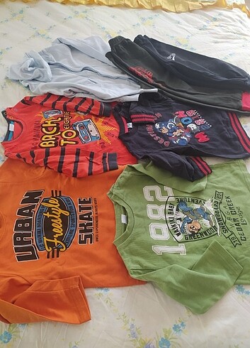 4 Yaş Beden çeşitli Renk LCW Waikiki erkek çocuk svitsort pijama
