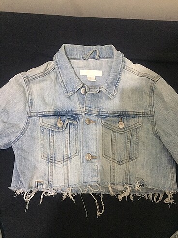 H&M crop ceket distressed