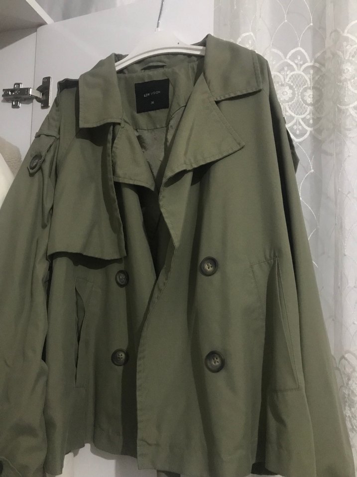 LCW Haki Kısa Trençkot - Görsel 2