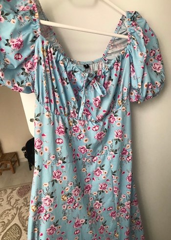 Pembe Çiçekli Bohem Uzun Elbise - Görsel 4