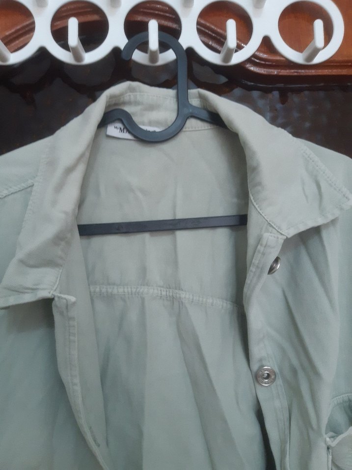 Düğmeli Uzun Kollu Keten Gömlek - Görsel 2