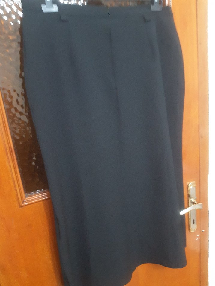 Kadın Siyah Uzun Kemerli Etek - Görsel 2