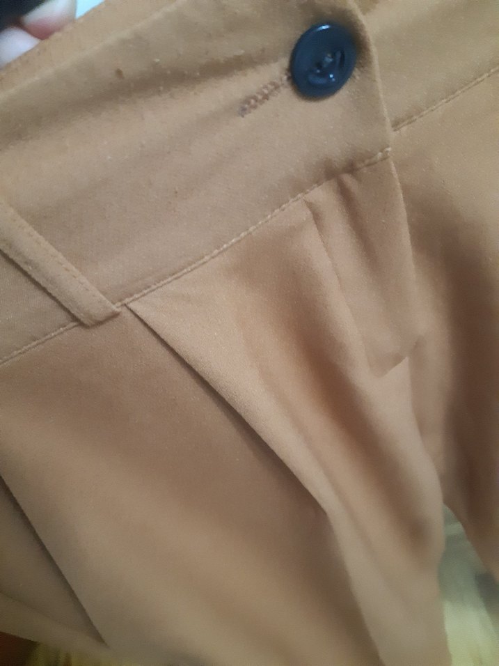 Bej Kadın Pilili Kumaş Pantolon - Görsel 2