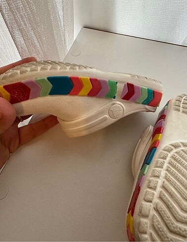 22 Beden beyaz Renk CROCS KIZ ÇOCUK TERLİK