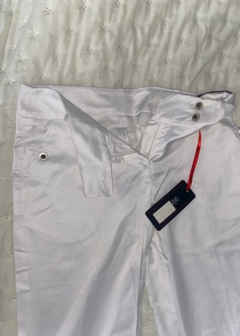 Diğer Kadın Beyaz Kumaş Pantolon vintage