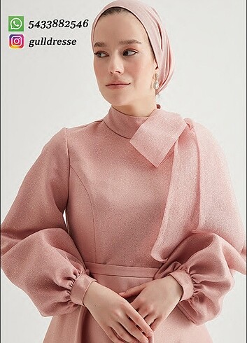 Pembe abiye elbise 