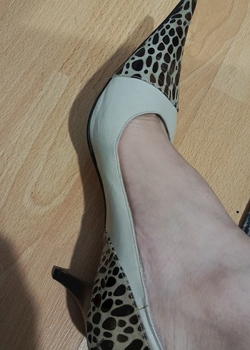 Leopar Desenli Bej Kadın Stiletto - Görsel 3