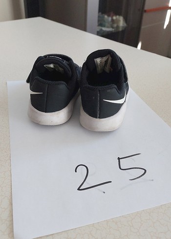 25 Beden siyah Renk Nike Erkek Çocuk Siyah Spor Ayakkabı Velcro