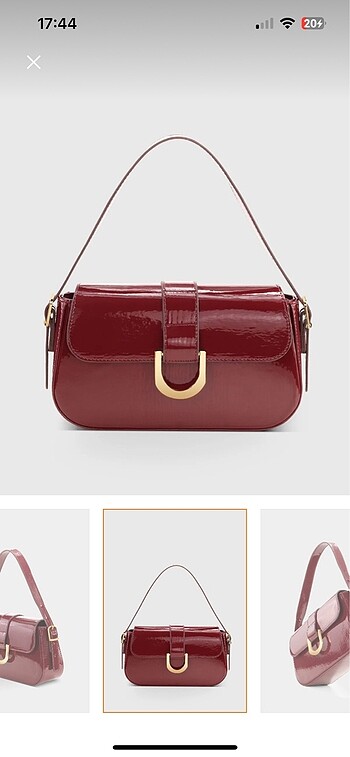 Zara Bordo Rugan Çanta