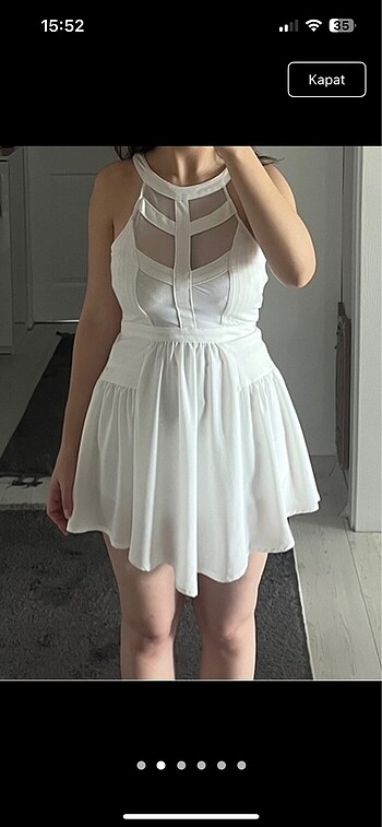 Bershka Beyaz Mini Elbise