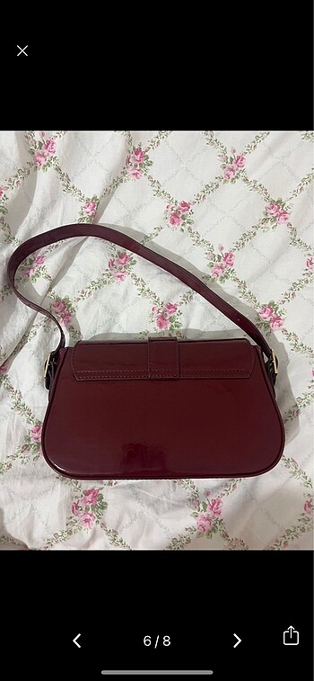 Zara Bordo Rugan Çanta