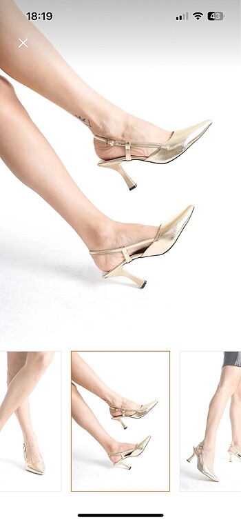 Zara Gold Topuklu Ayakkabı
