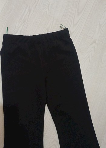 Siyah Bol Kesim ispanyol paça tayt - Görsel 2