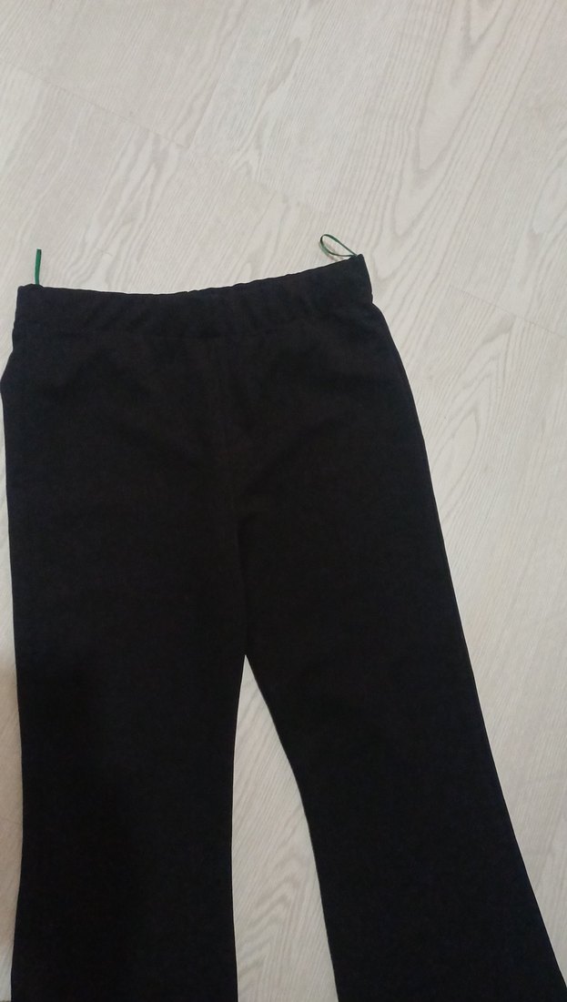 Siyah Bol Kesim ispanyol paça tayt - Görsel 2