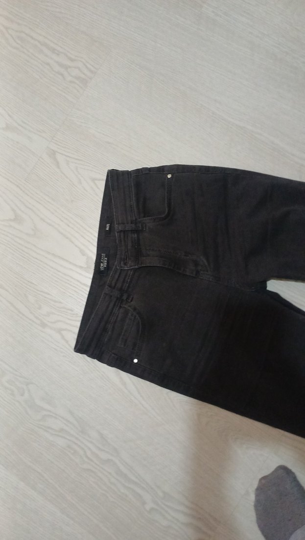 gri Kadın Jean ispanyol paça - Görsel 2