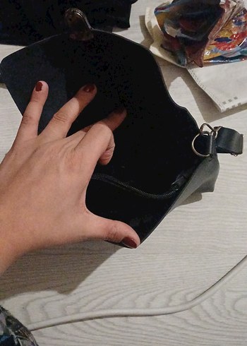 Siyah Deri Kadın Çanta - Görsel 2