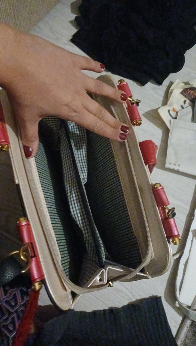 Pembe Tokalı Deri Kadın Çanta - Görsel 3