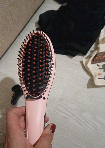 Pastel Pembe Saç Düzleştirici Fırça - Görsel 6