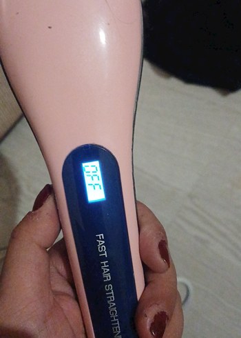 Pastel Pembe Saç Düzleştirici Fırça - Görsel 3