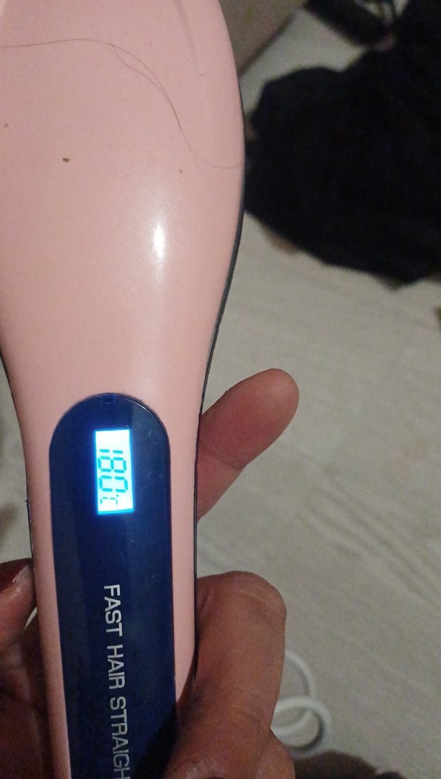 Pastel Pembe Saç Düzleştirici Fırça - Görsel 4