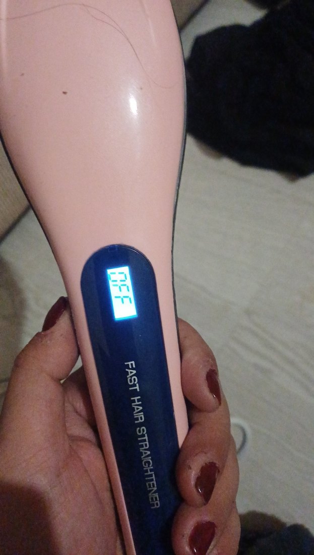 Pastel Pembe Saç Düzleştirici Fırça - Görsel 3