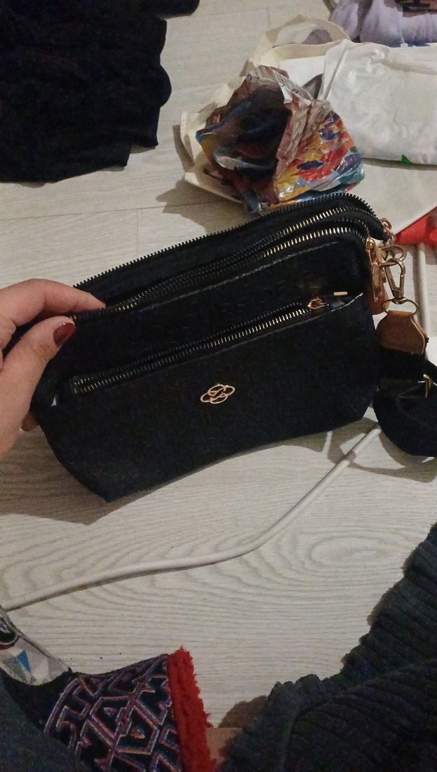 Siyah Deri Kadın Omuz Çantası - Görsel 3