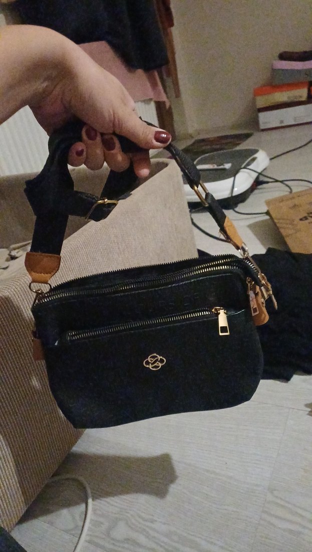 Siyah Deri Kadın Omuz Çantası - Görsel 4