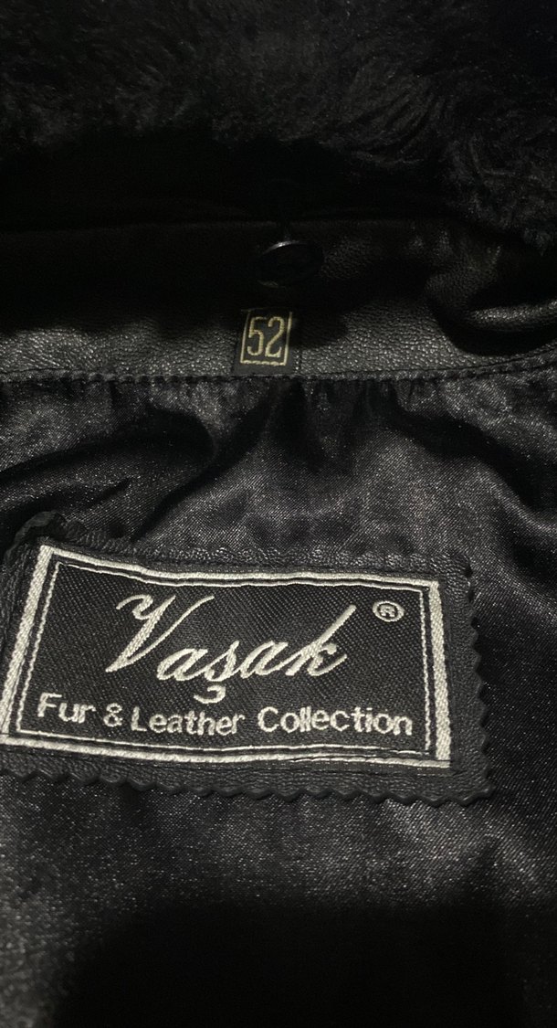 Kürklü Siyah Deri Biker Ceket - Görsel 3