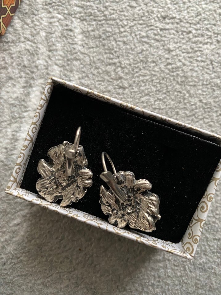 Koyu Gri Çiçek Desenli Vintage Kadın Yüzük - Görsel 4