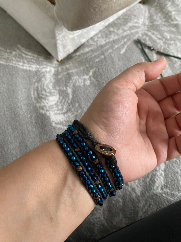 Mavi Boncuklu Bohem Bileklik - Görsel 2