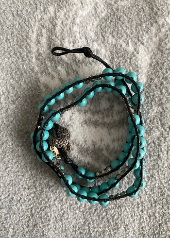 Turkuaz Boncuklu Bohem Bileklik - Görsel 3